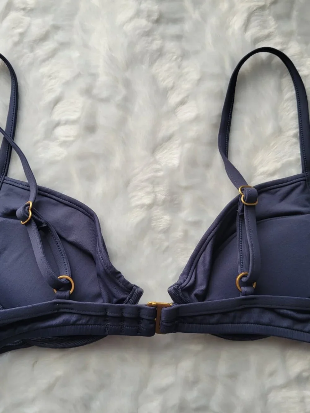 L*Space Bikini Top Women's Small Swim Navy Blue Stardust Underwire Swimwear NWT